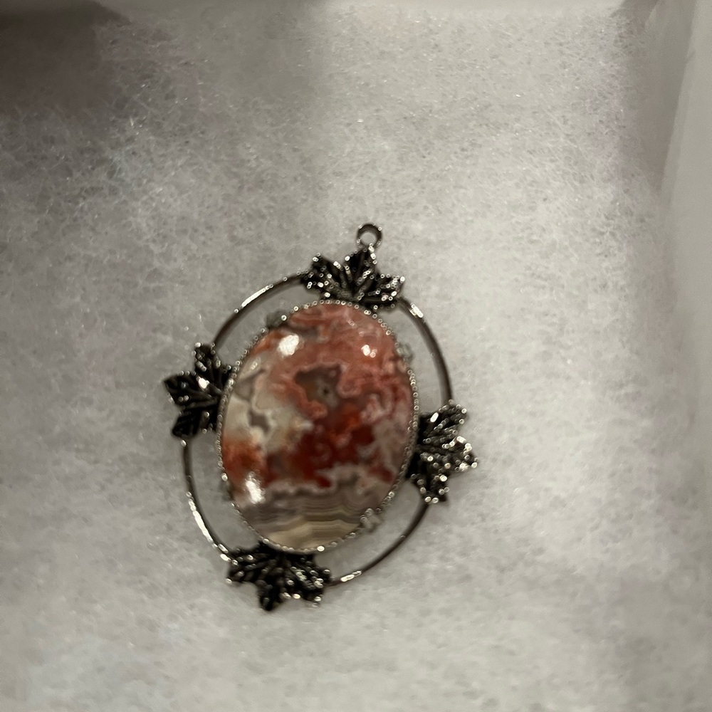Elegant Silver and multi colored stone pendant